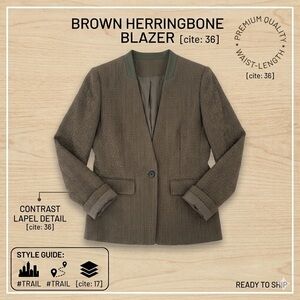 Women’s Brown Retro Plaid Blazer size 12